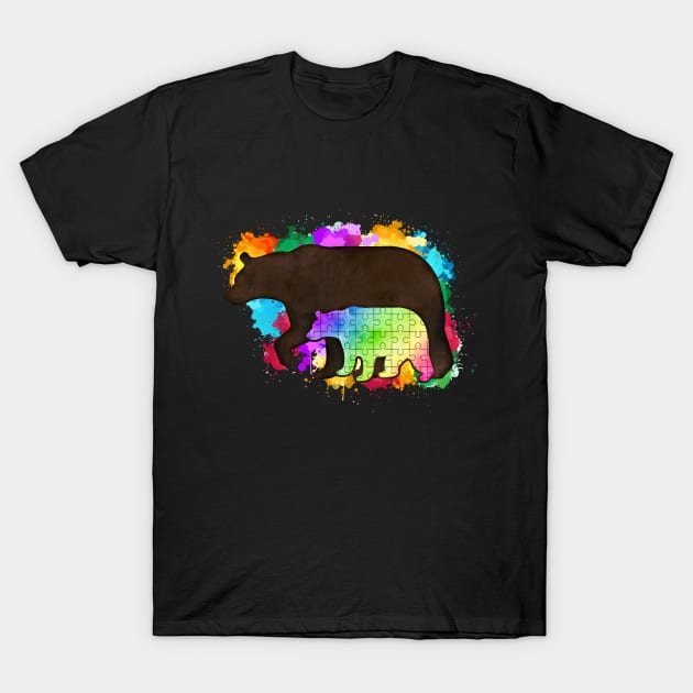 autism bear puzzle T-Shirt by Mstudio